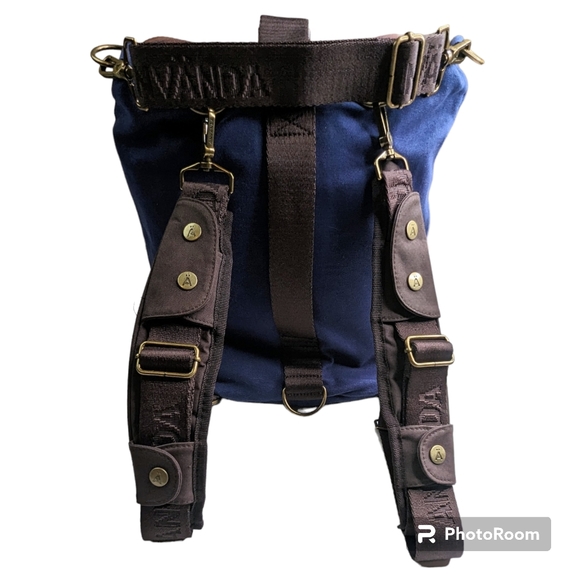 ANVÄNDA A Great Freakin Bag Blue Canvas Vegan Leather Padding Multi Purpose Use - Picture 7 of 16